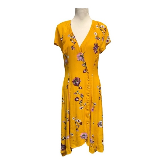 Free People Lost in You Golden Yellow Floral Print Midi Dress Size M NWT - Picture 2 of 10